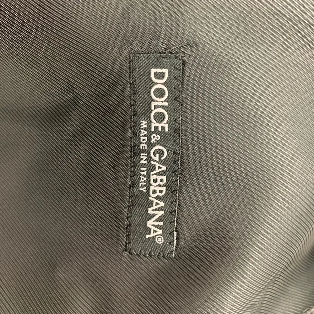DOLCE & GABBANA Size 38 Dark Gray Black Wool Silk Vest